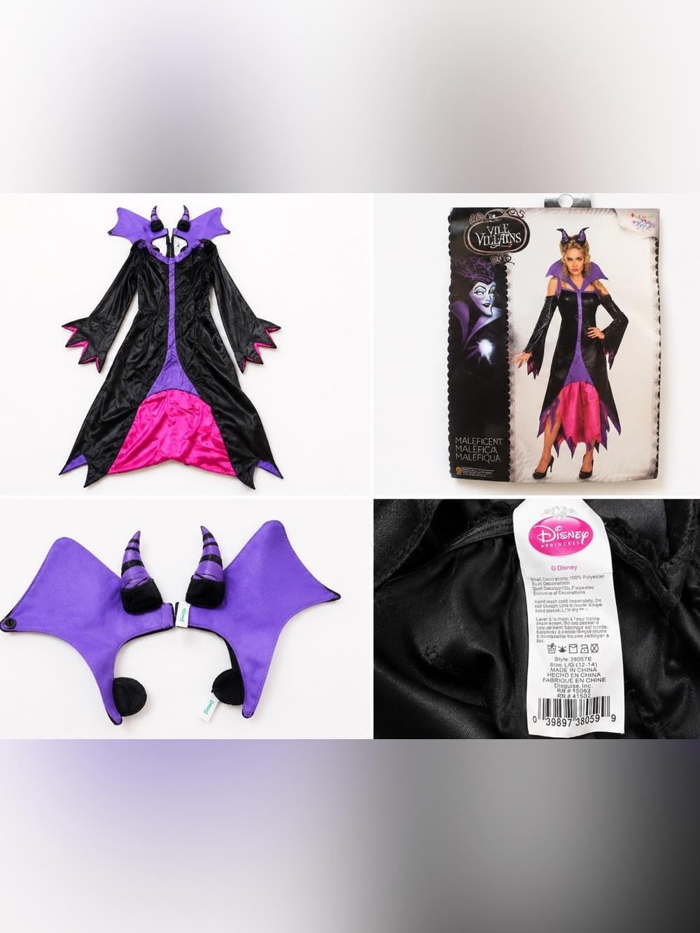 Disney Maleficent Costume in Black, Purple & Pink